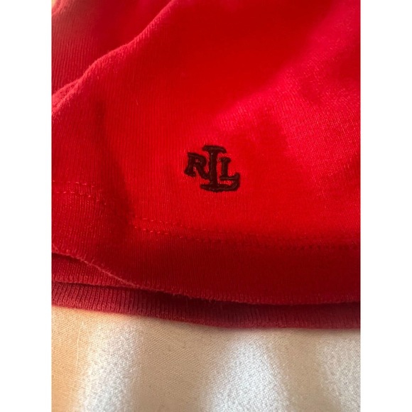 Lauren Ralph Lauren red women's shirt long sleeves cotton XL round neck - Picture 4 of 4